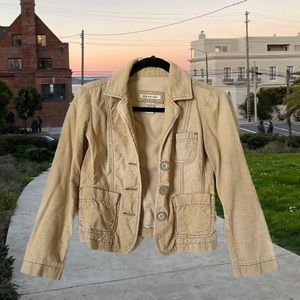Abercrombie & Fitch Petite Corduroy Vintage Retro 90s Button Cropped Jacket